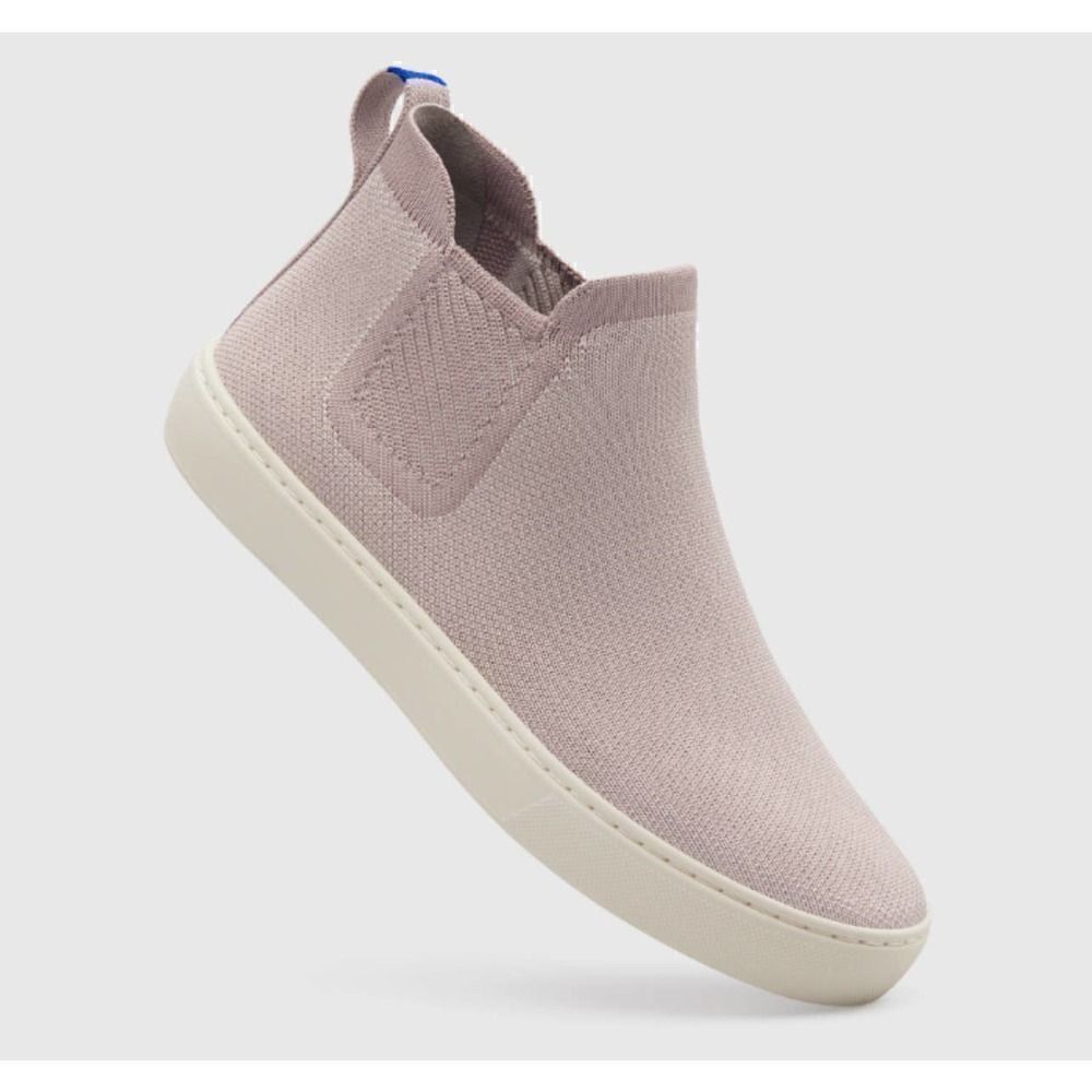 Rothys Chelsea Boots Womens Size 6 Pink White Fabric Mid Top Booties